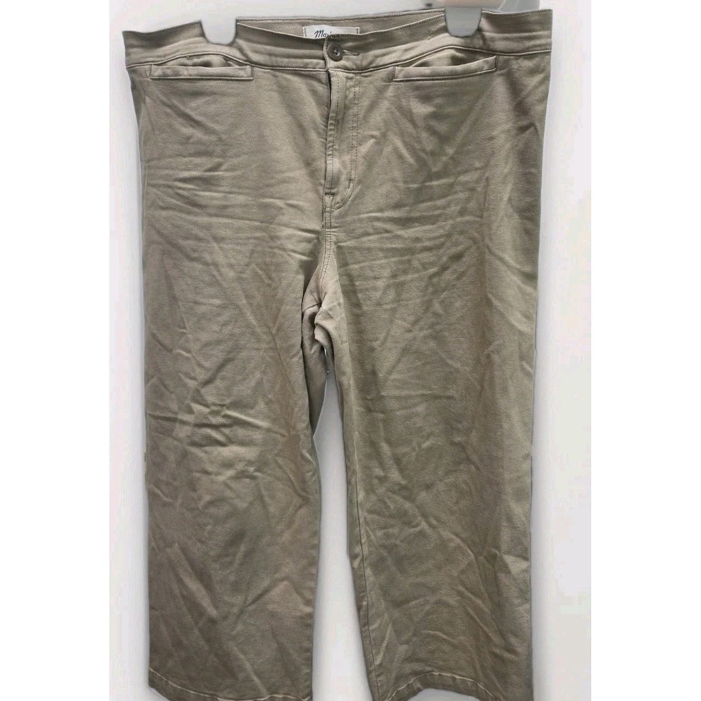 Madewell Emmett Wide Leg Crop Pants Khaki Tan High Rise Size 33 Petite P33
